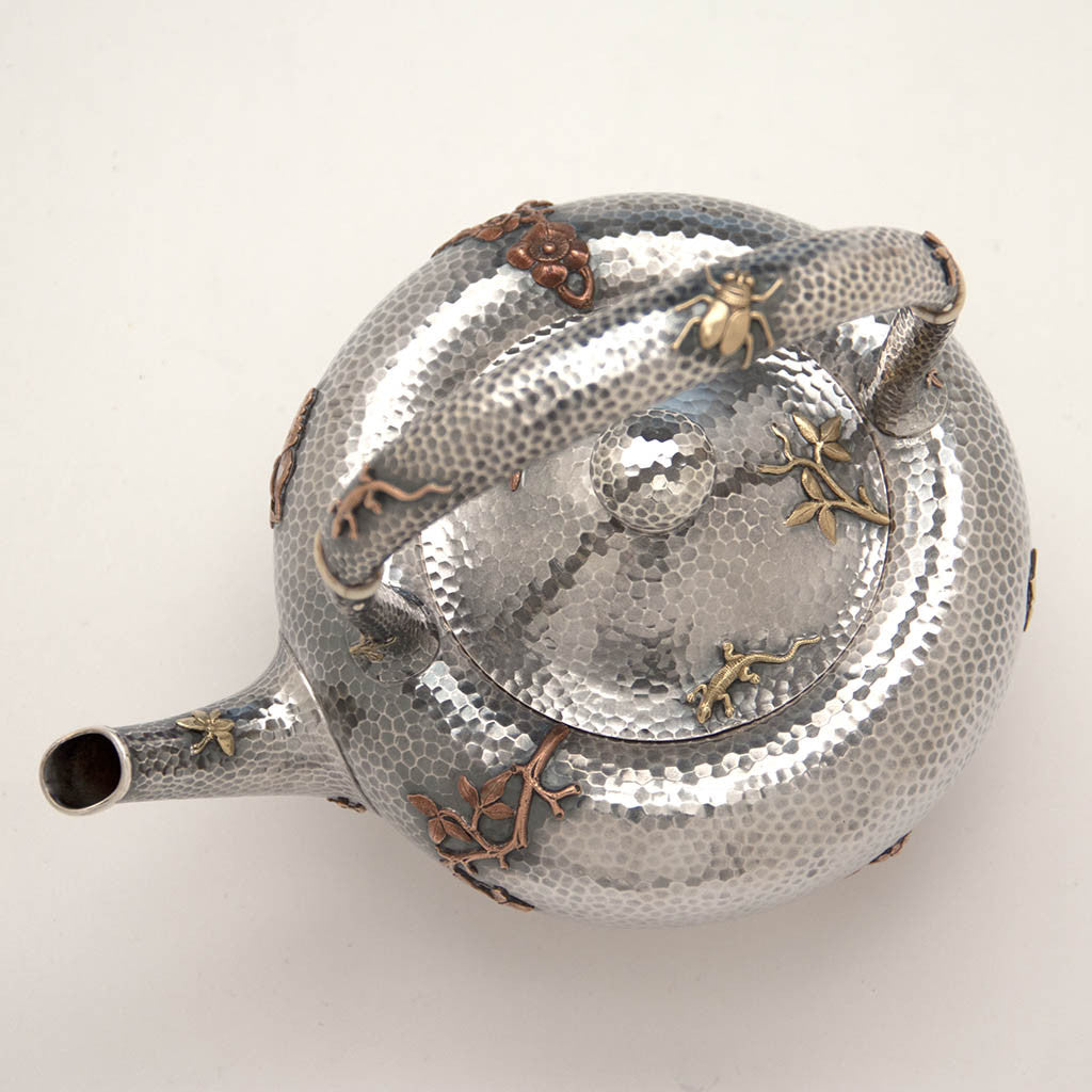 Dominick &amp; Haff (attributed) Antique Sterling &amp; Other Metals Kettle on Stand, New York City, c. 1880