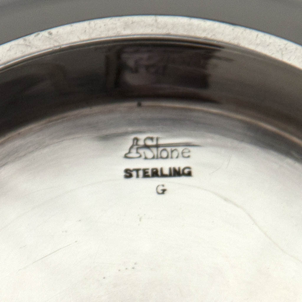 Marks on Arthur Stone Arts &amp; Crafts Sterling Silver Decorated Ice Bowl, Gardner, Massachusetts, c. 1930