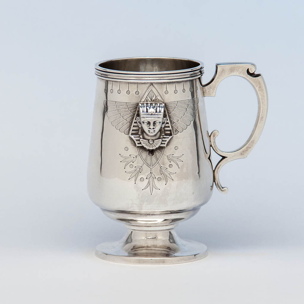 American Antique Sterling Egyptian Revival Child&#39;s Cup, c. 1870&#39;s