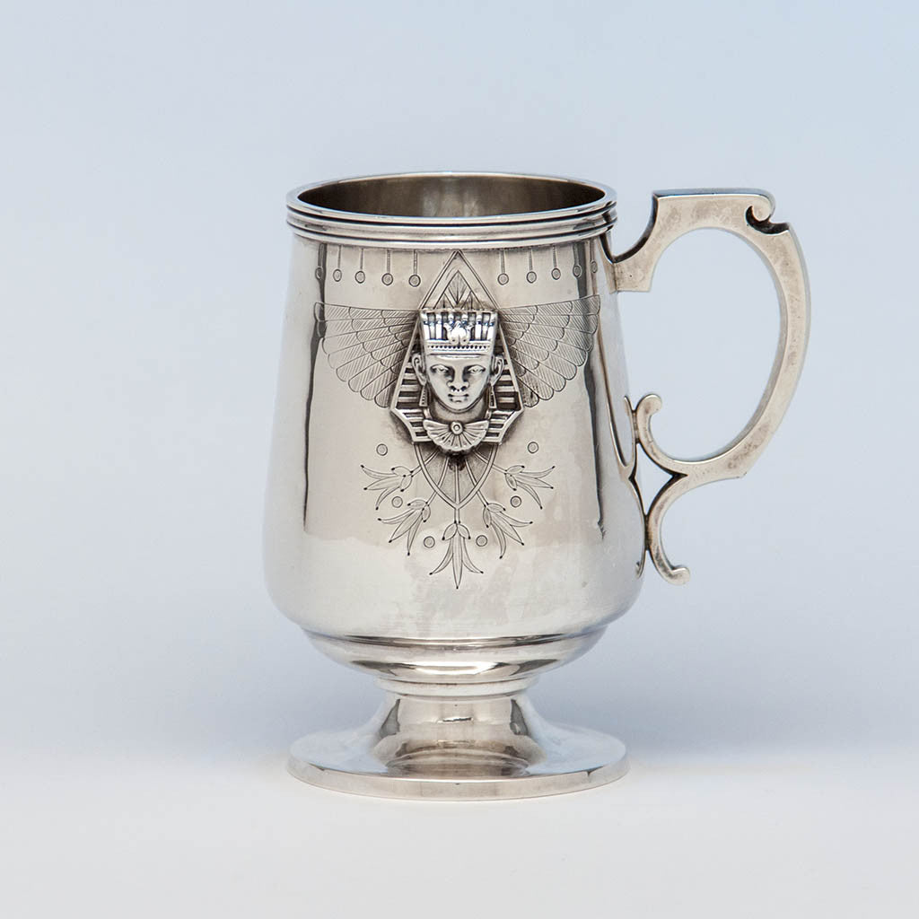 American Antique Sterling Egyptian Revival Child's Cup, c. 1870's