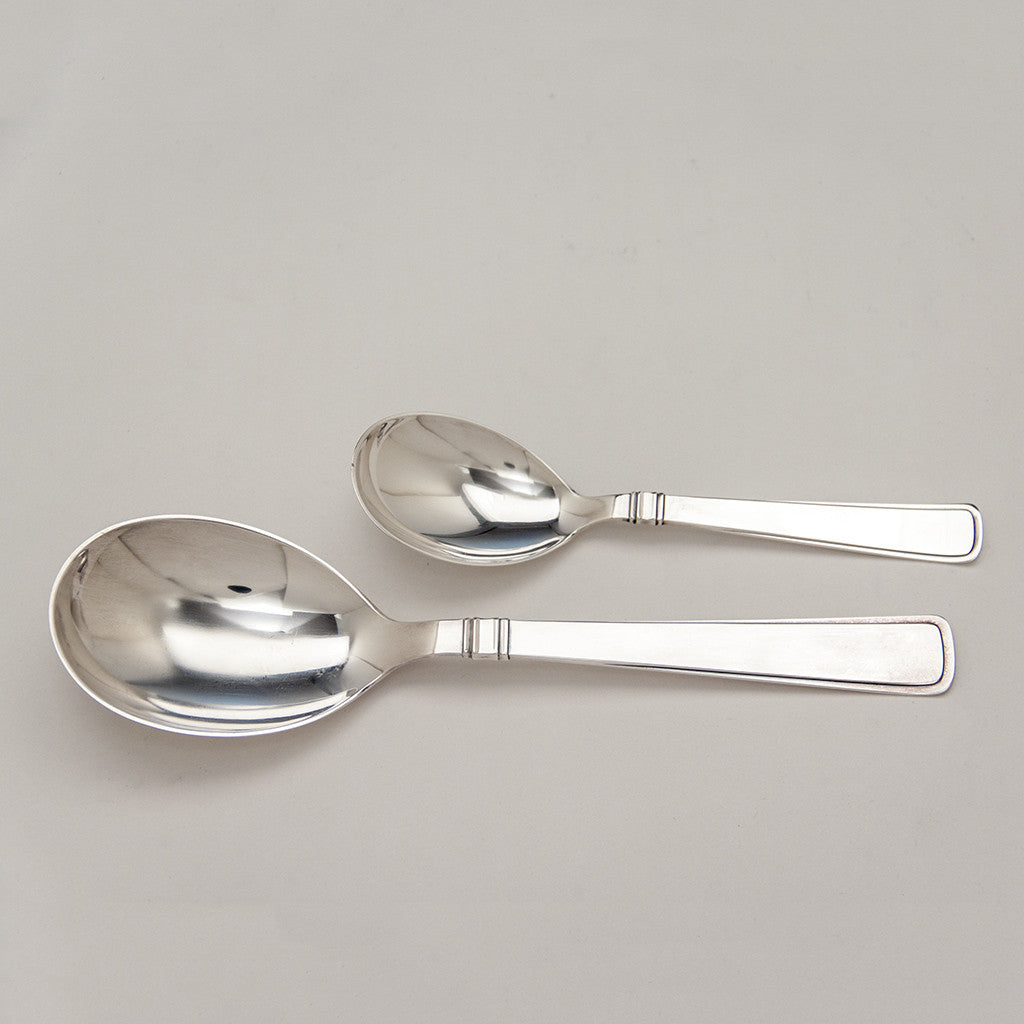 Serving spoons to Cohr &#39;Olympia&#39; Pattern Mid-Century Modern Sterling Silver Serving Pieces, Copenhagen, Denmark, c. 1950&#39;s