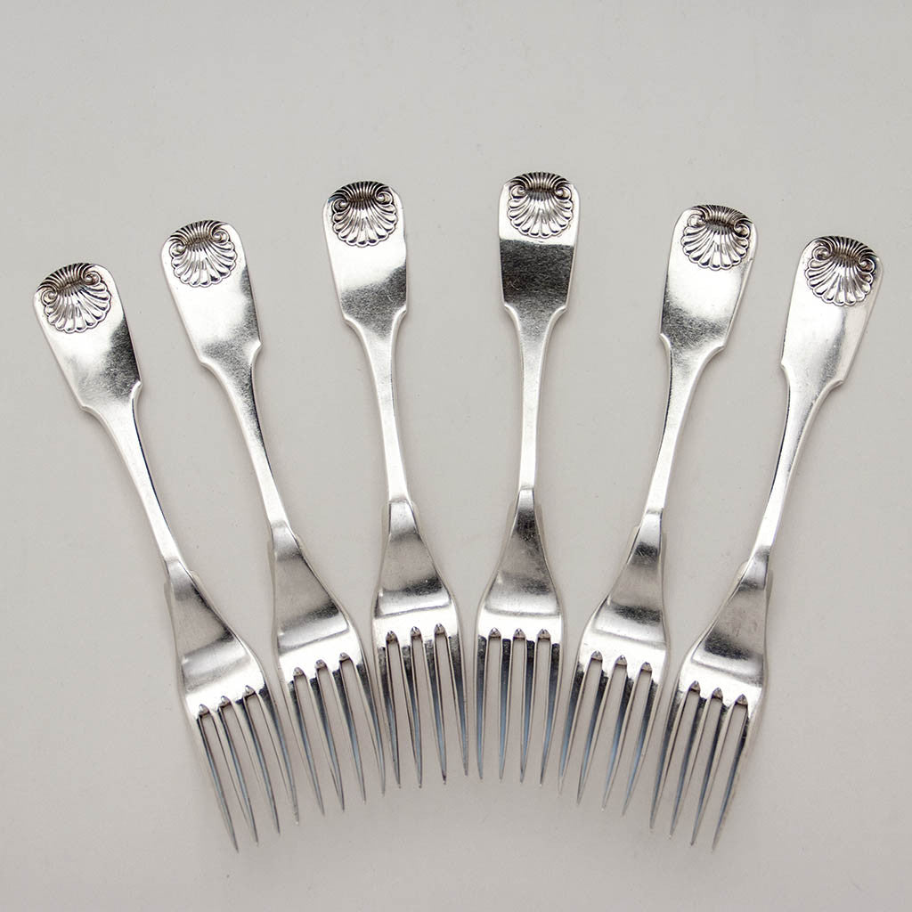 Fletcher &amp; Gardiner Antique Coin Silver Dinner Forks, Philadelphia, c. 1810-20&#39;s