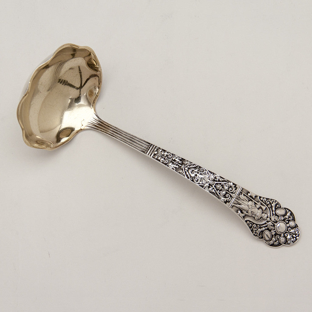 Gorham 'Old Medici' Pattern Antique Sterling Silver Gravy Ladle Providence, RI, late 19th c.
