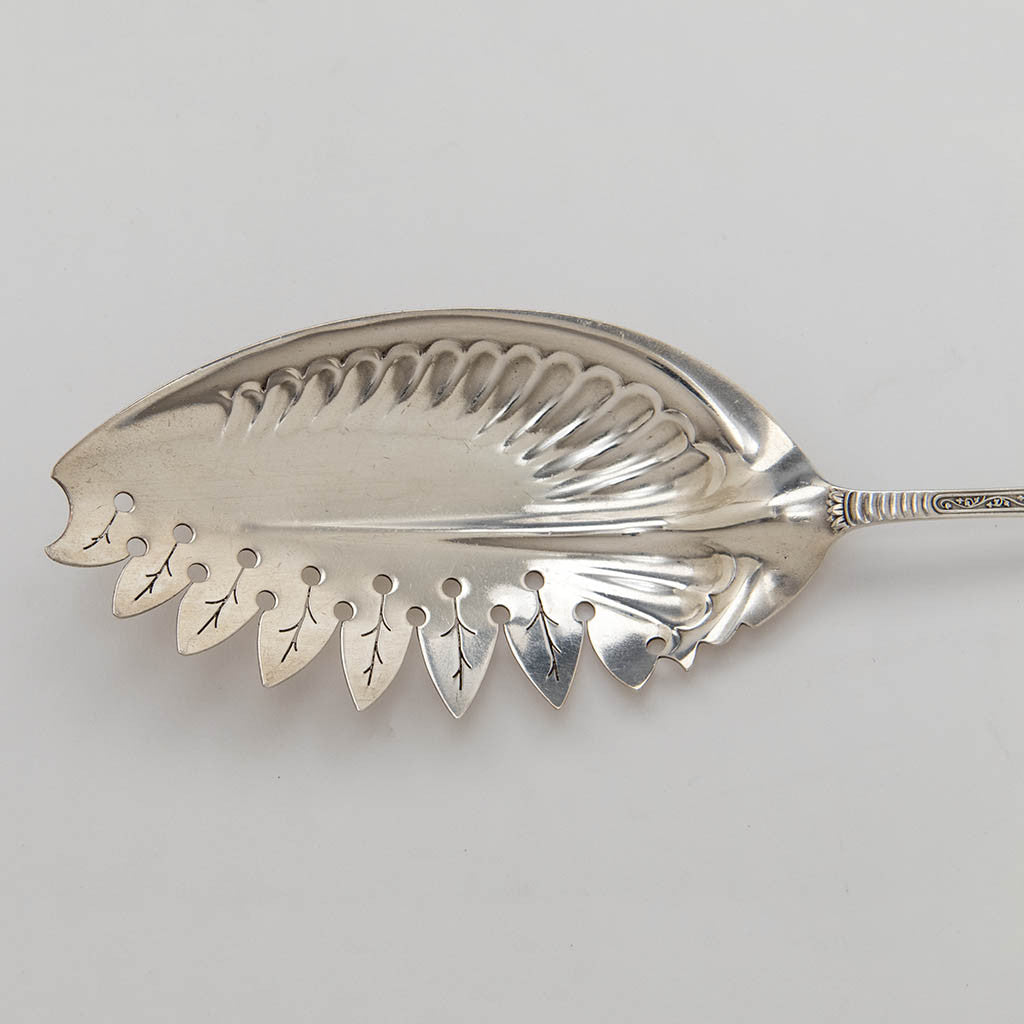 Blade to Gorham &#39;Domestic&#39; Pattern Antique Sterling Silver &#39;Macaroni&#39; or Pasta Server, Providence, RI, c. 1880&#39;s