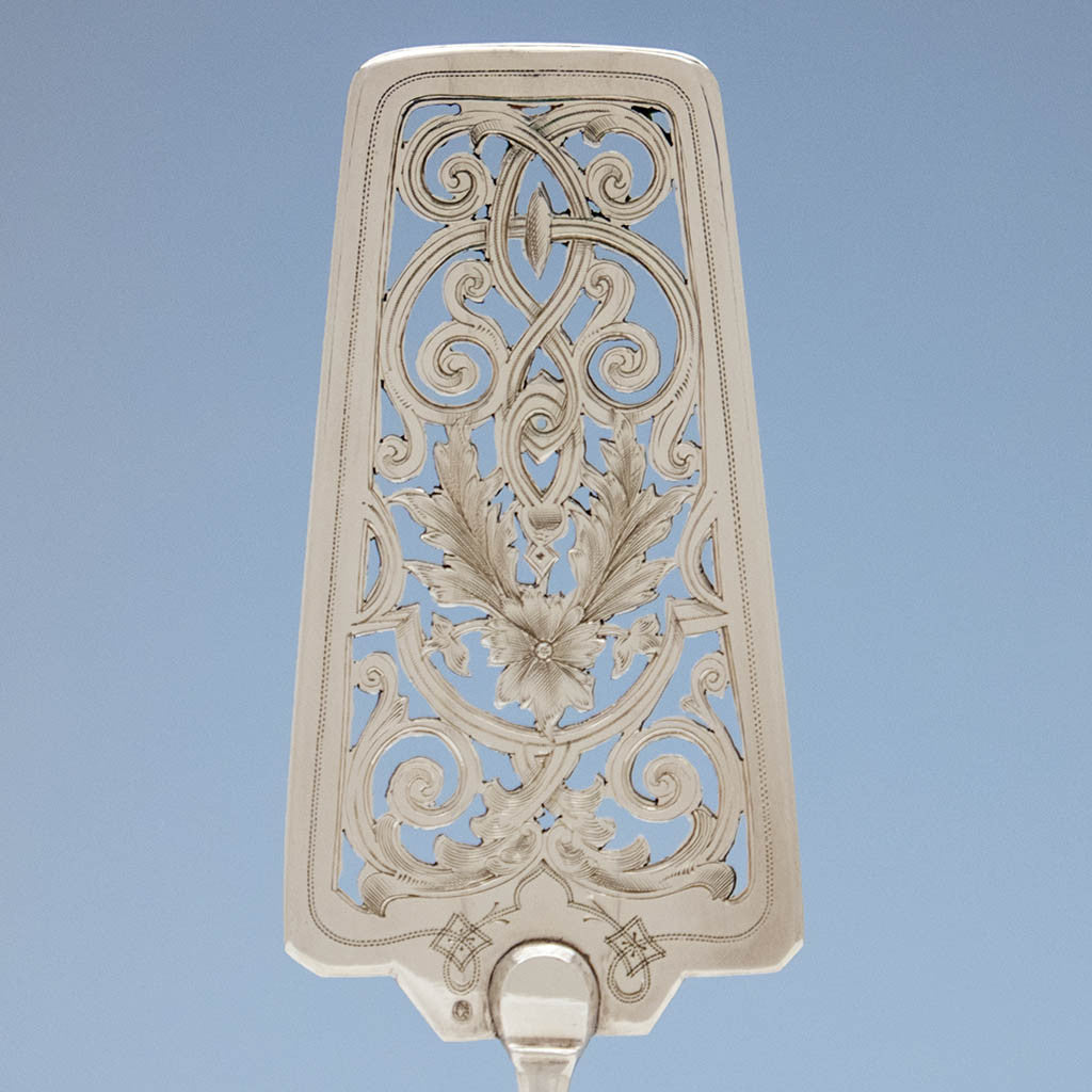 Blade to Jorgan Allenius Antique Russian Silver Pastry Server, Astrakhan, 1899-1916