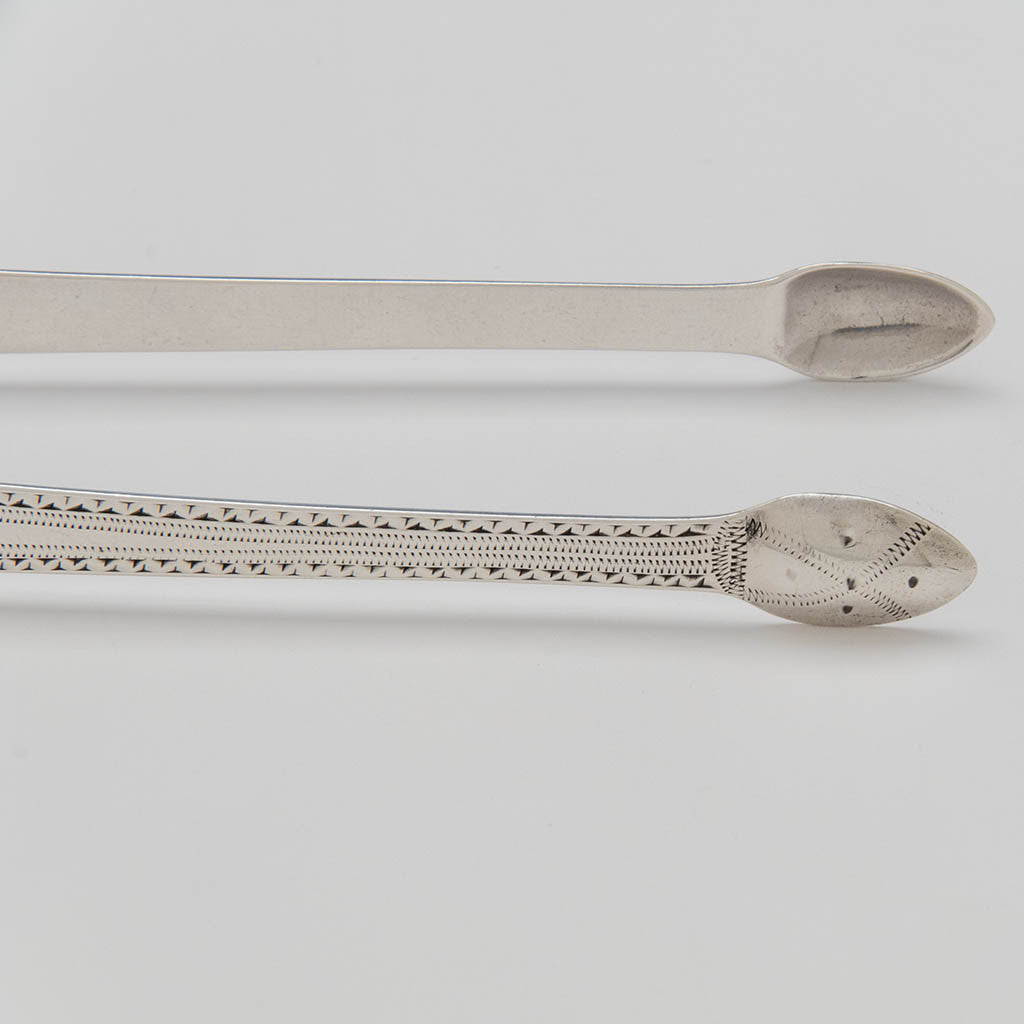 Pads on George Wintle Antique Sterling Silver Sugar Tongs, London, 1792/93