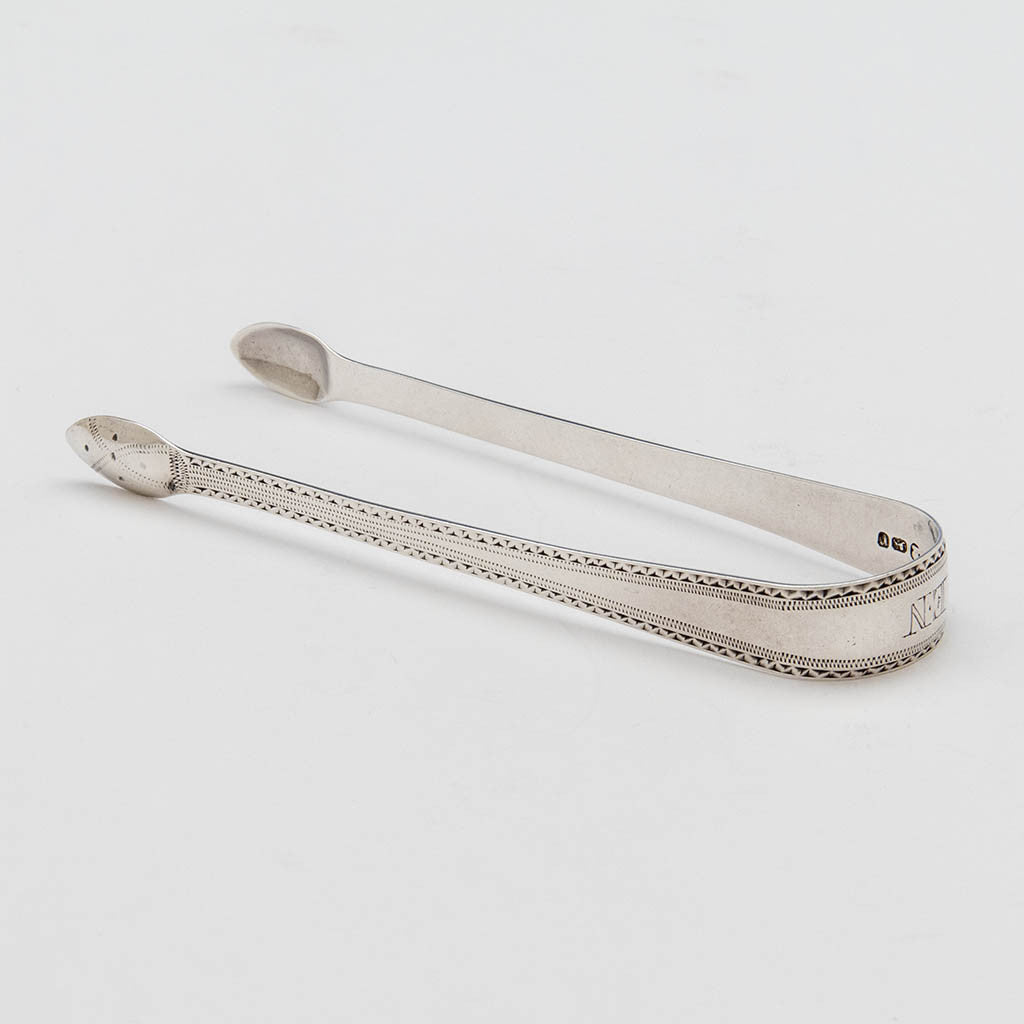 George Wintle Antique Sterling Silver Sugar Tongs, London, 1792/93
