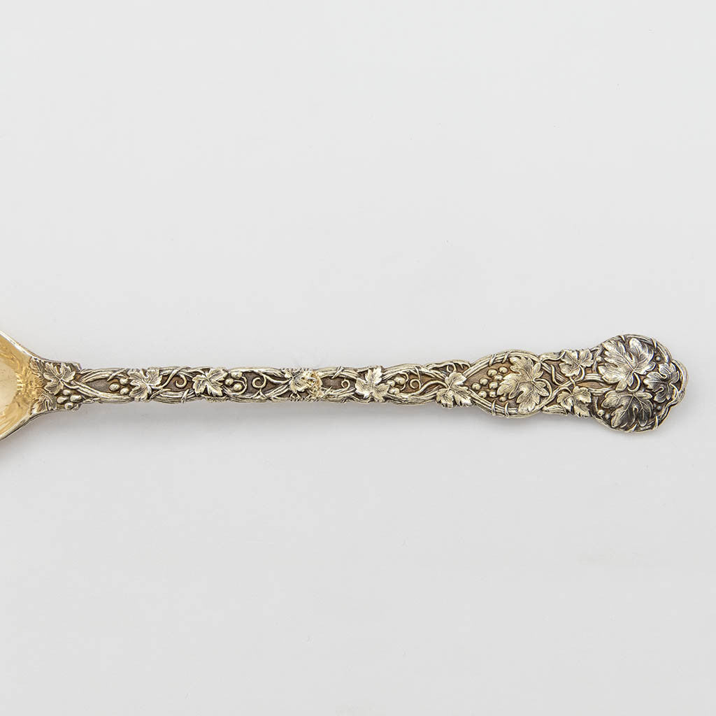 Handle detail of English Sterling &#39;Vine&#39; Pattern Serving Spoon, London, 1836/37 