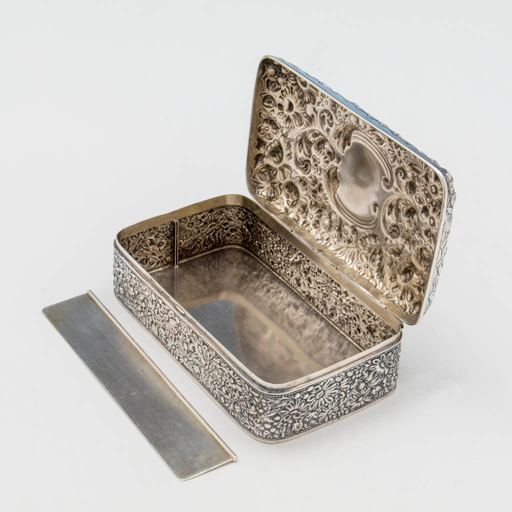 Gorham Antique Sterling Silver Jewelry Box, Providence, RI, 1895