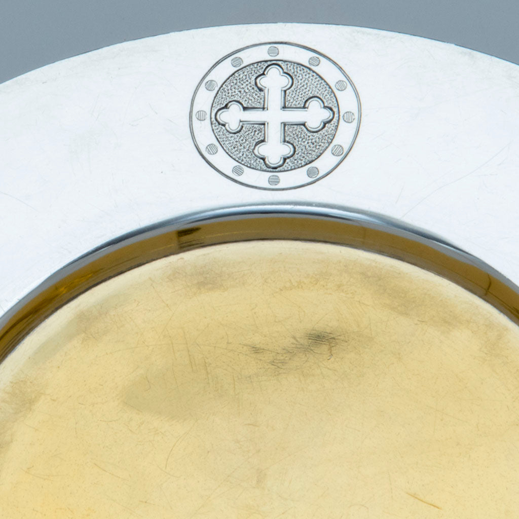 Engraving on Gorham Antique Sterling Silver Paten, Providence, RI, 1906