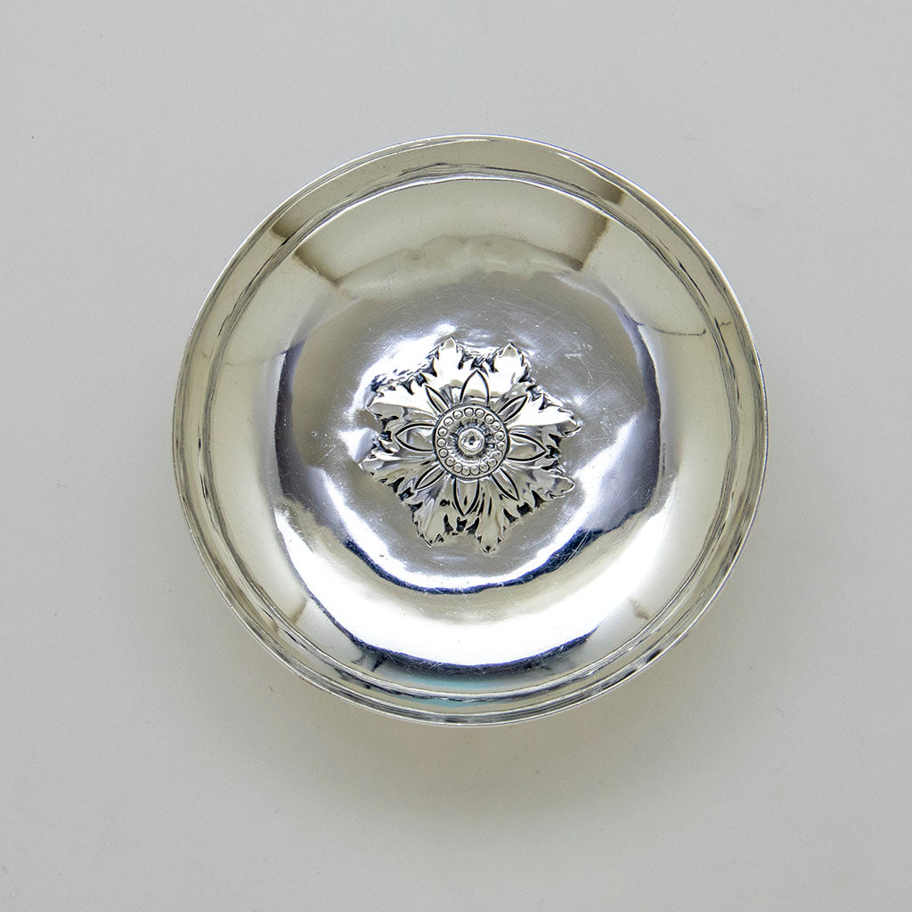 Interior of Arthur Stone Arts &amp; Crafts Sterling Decorated Dish, Gardner, MA, c. 1920s