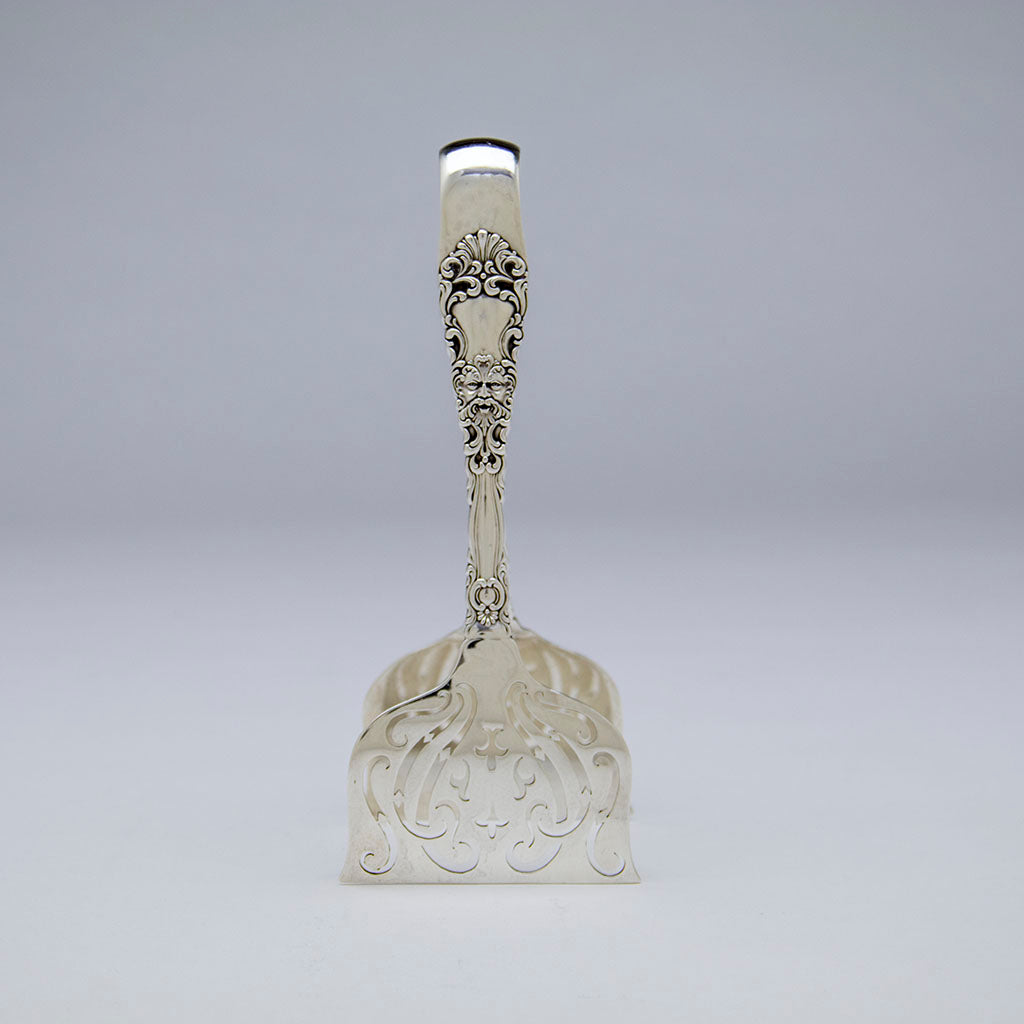 Standing front of Dominick &amp; Haff ‘Renaissance’ Sterling Silver Sandwich Tongs, NYC, NY, c. 1890s