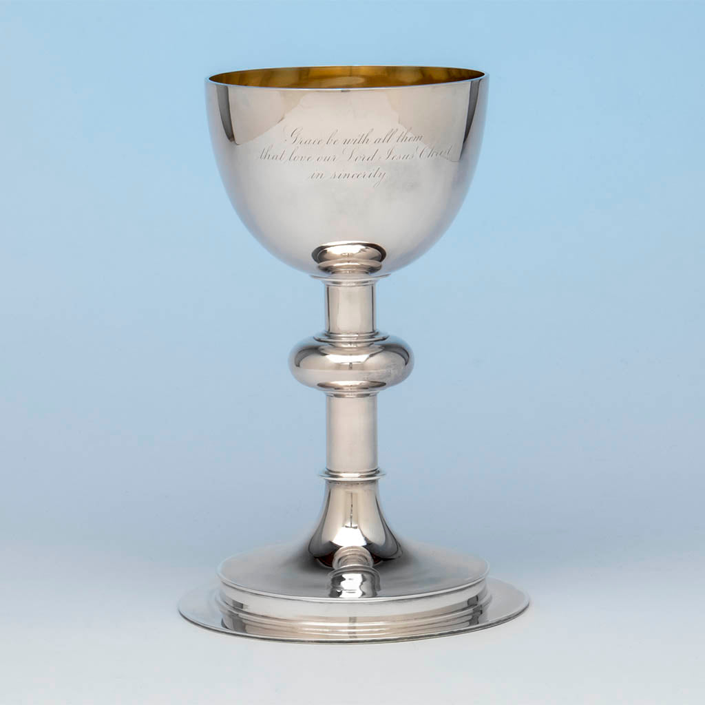 George Sharp for Bailey & Co.,  Large Antique Sterling Silver Chalice, Philadelphia, c. 1867