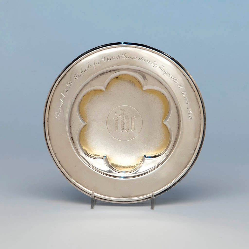 R. &amp; W. Wilson Antique Coin Silver Paten, Philadelphia, c. 1860