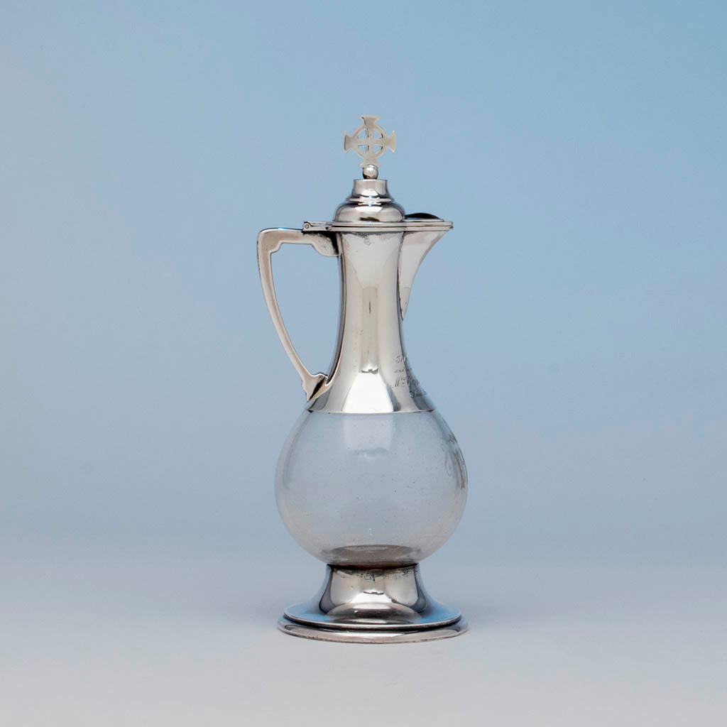 Ballou MFG Co Sterling Silver Ecclesiastical Cruet, Attleboro, MA, c. 1900