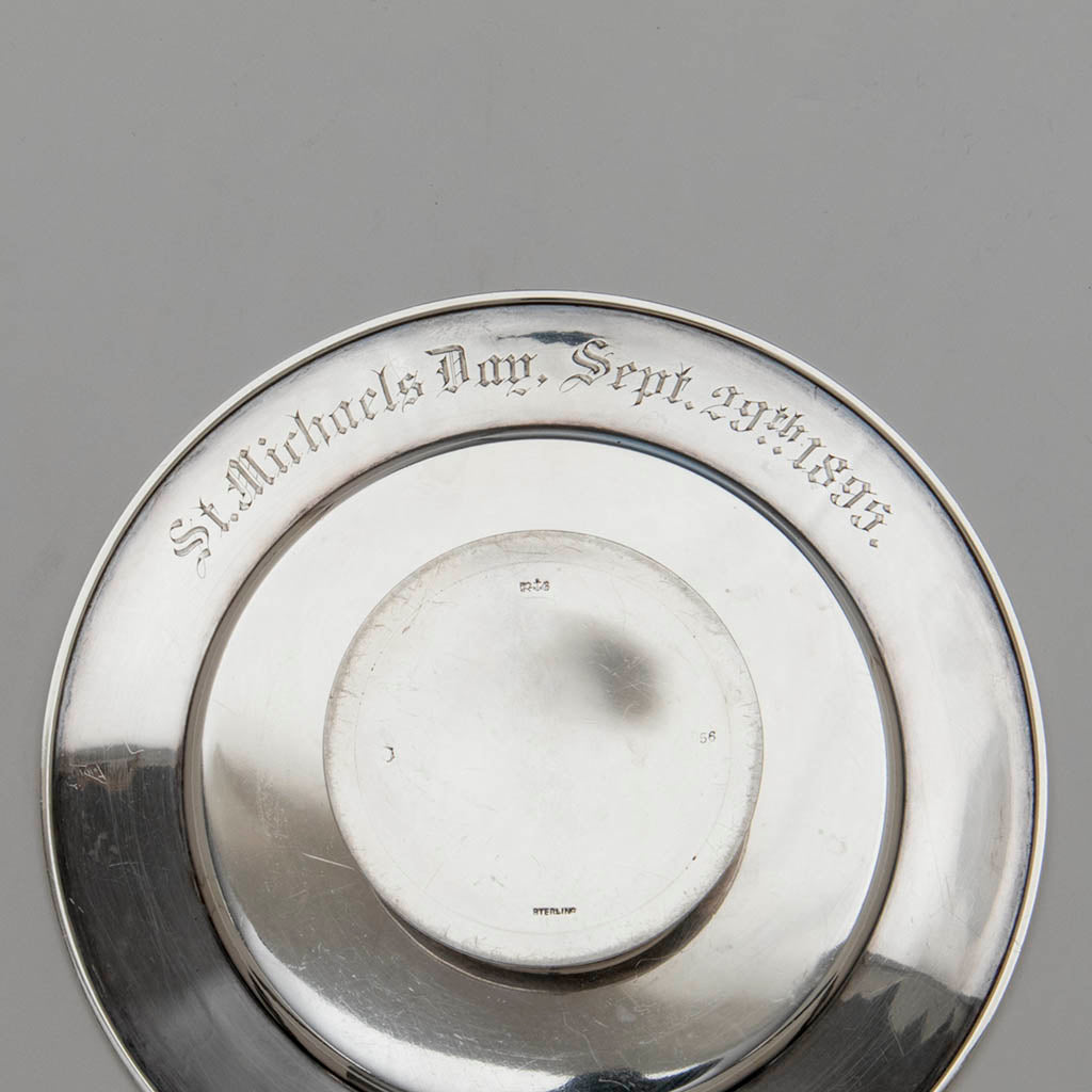 Underside of Gorham Antique Sterling Silver Footed Paten, Providence, RI, 1891