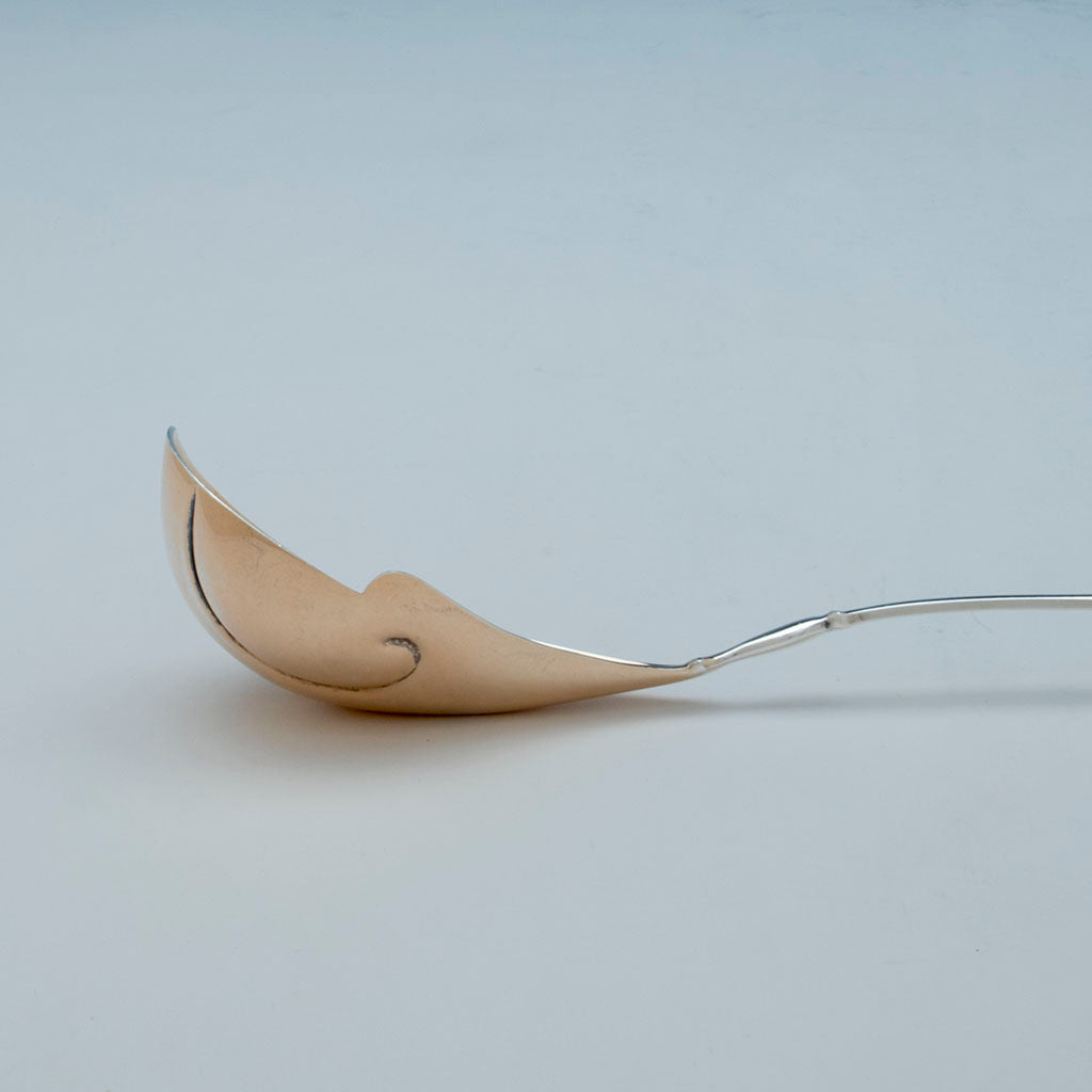 bowl to John Wendt(attr) Antique Coin Silver Terrapin Soup Ladle, NYC, NY, c. 1870