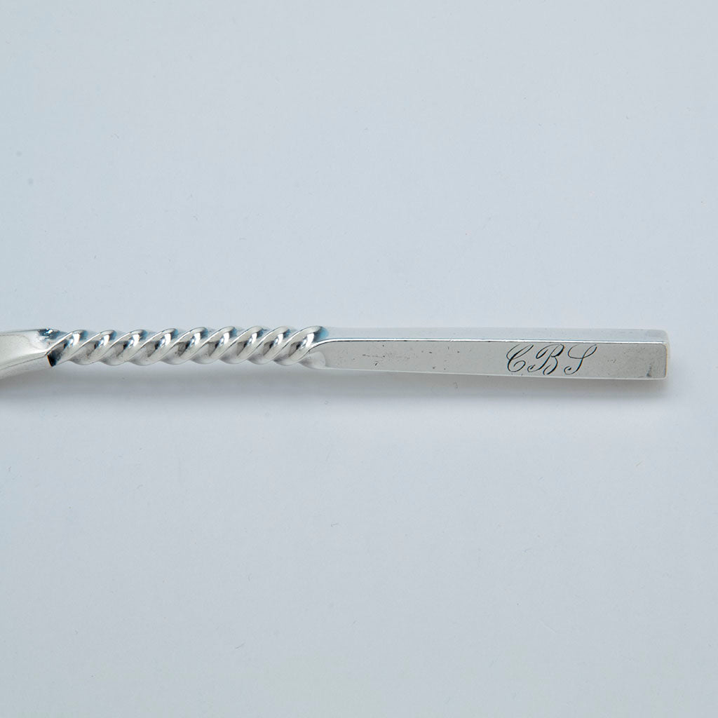 Handle to Whiting Sterling &#39;Square Twist&#39; Pattern Ice Cream Server, NYC, c. 1880&#39;s