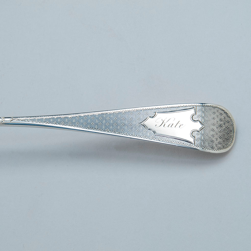 Handle to George Sharp Antique Sterling Silver Berry Spoon, Philadelphia, PA, c. 1870