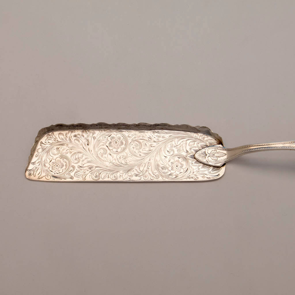 Blade to Gale, William and Son &#39;Mayflower&#39; Pattern Antique Coin Silver Crumber, NYC, c. 1853