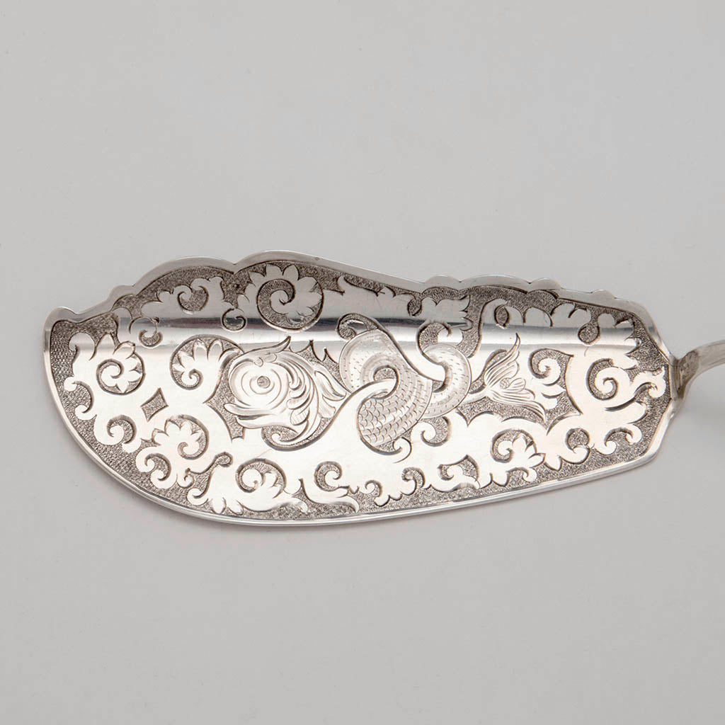 Blade of Farrington and Hunnewell Antique Sterling Fish Server, Boston, c. 1870
