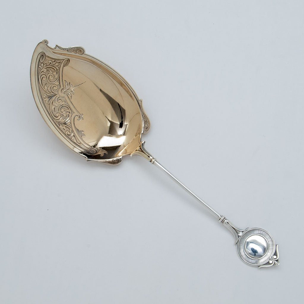 John Wendt Antique Sterling Silver Ice Cream Server, NYC, NY, c. 1870's