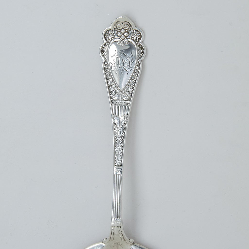 Handle to Wood &amp; Hughes &#39;Murillo&#39; Pattern Antique Sterling Silver Pie Server, NYC, NY, c. 1875