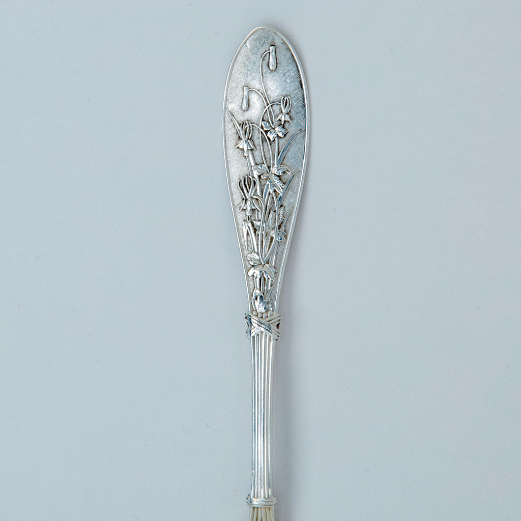 Detail of Whiting &#39;Sterling &#39;Honeysuckle&#39; Pattern Pickle Fork, NYC, c. 1870&#39;s
