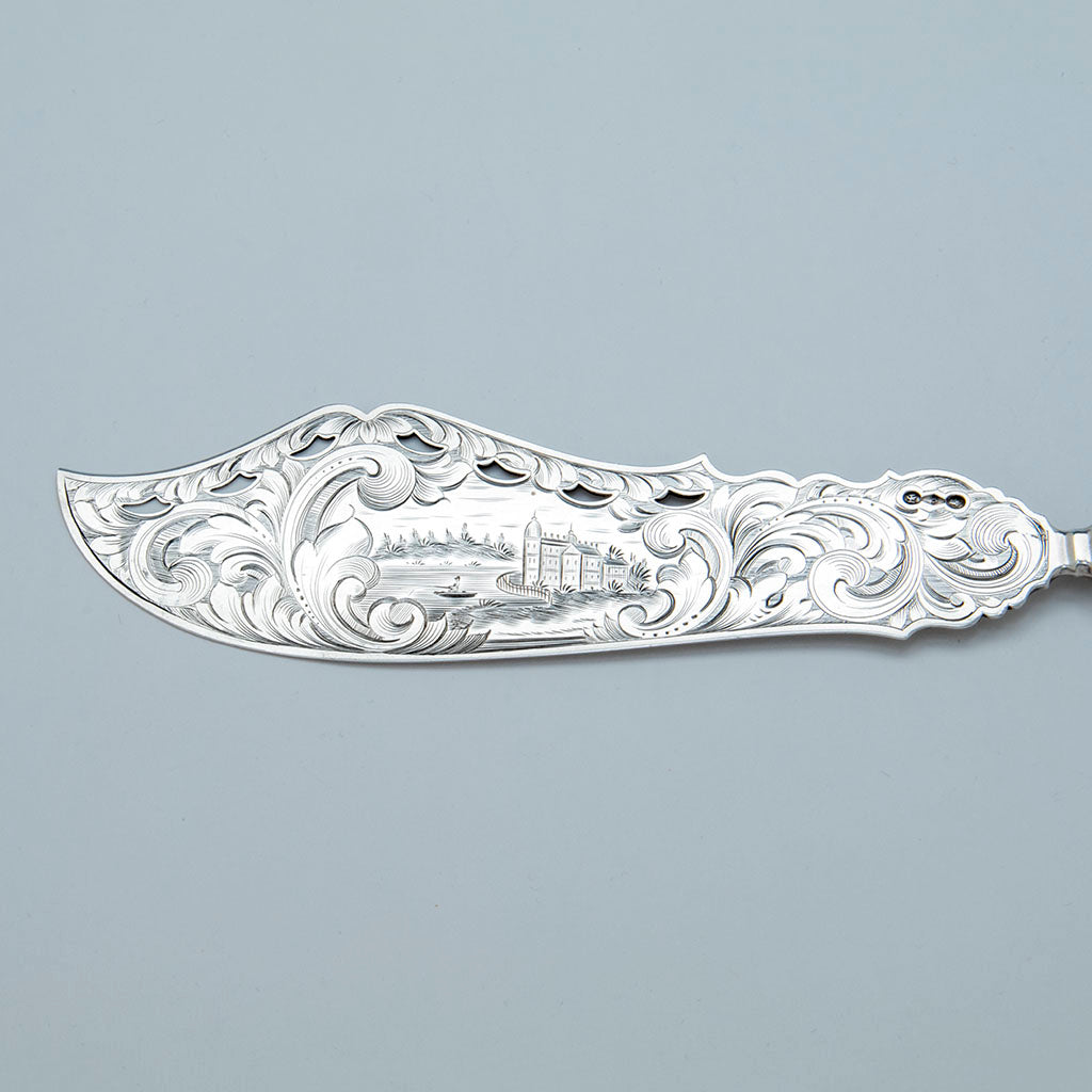 Blade to James S. Vancourt Antique Coin Silver Fish Slice, NYC, c. 1853