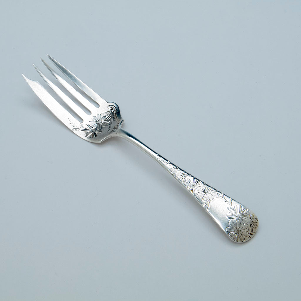 Gorham Sterling 'Chrysanthemum' Pattern Serving Fork, Providence, RI, 1890