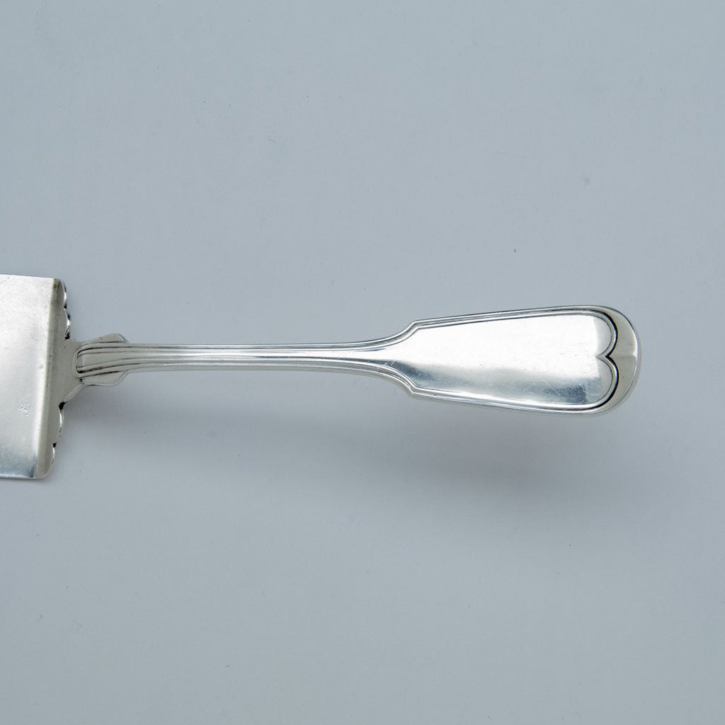 Handle to American Coin Silver Fiddle Thread Pattern Pastry Server, c. 1850