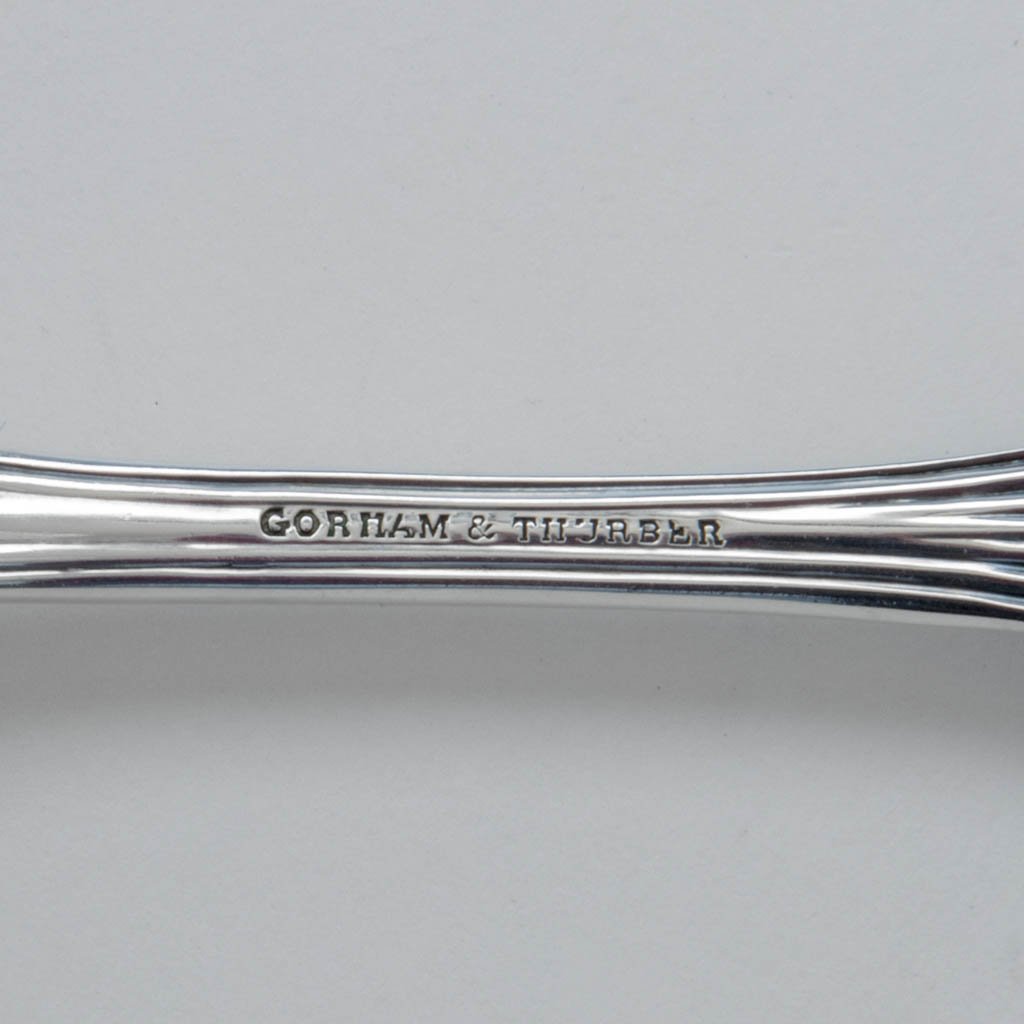 Marks on Gorham &amp; Thurber &quot;Albert&quot; Pattern Antique Silver Fish Slice, Providence, RI, 1850-52