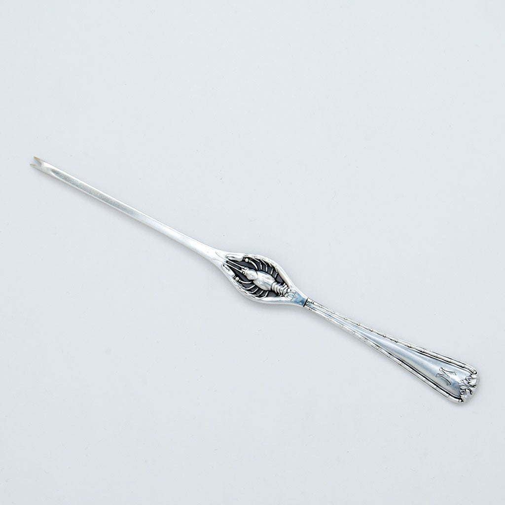 Eugen Markus 800 Silver Antique Lobster Pick, Berlin 1900-1930