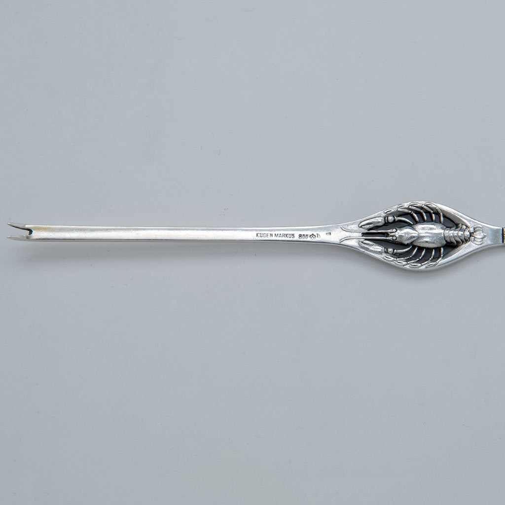 Marks on Eugen Markus 800 Silver Antique Lobster Pick, Berlin 1900-1930