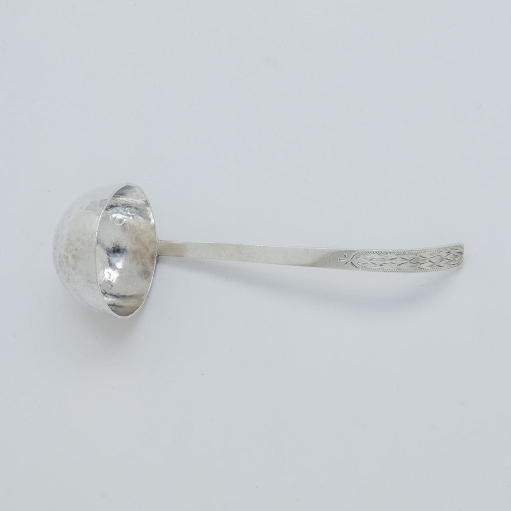 Top view of Marshall Field &amp; Co Small Sterling Sauce Ladle, Chicago, IL, c. 1920
