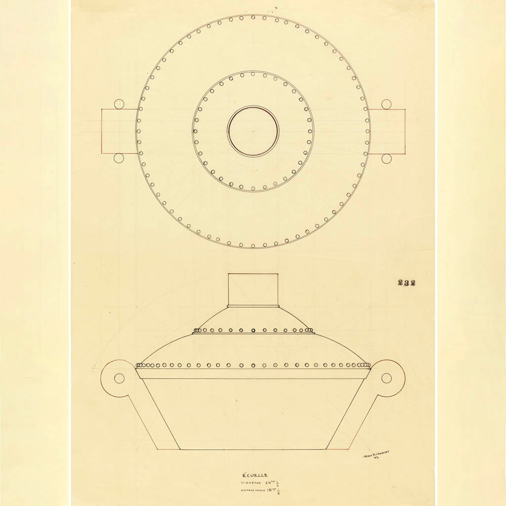 Origial Puiforcat Drawing for Covered Tureen, courtesy Cooper-Hewitt Design Library, Smithsonian Institution